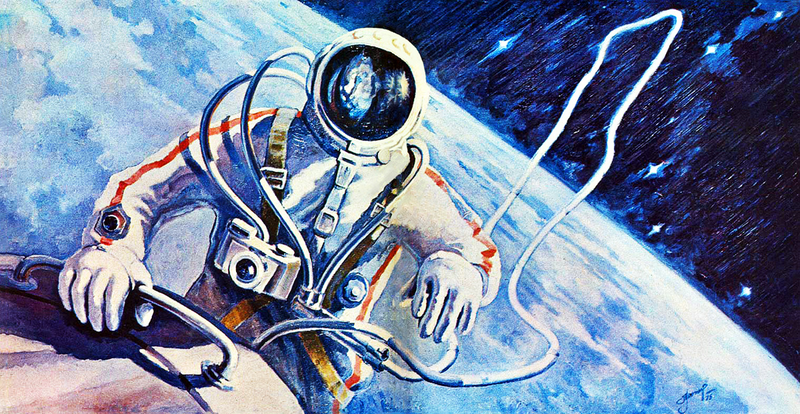 Illustration for article titled The First Spacewalker Created The Best SovietĀ CosmicĀ Landscapes